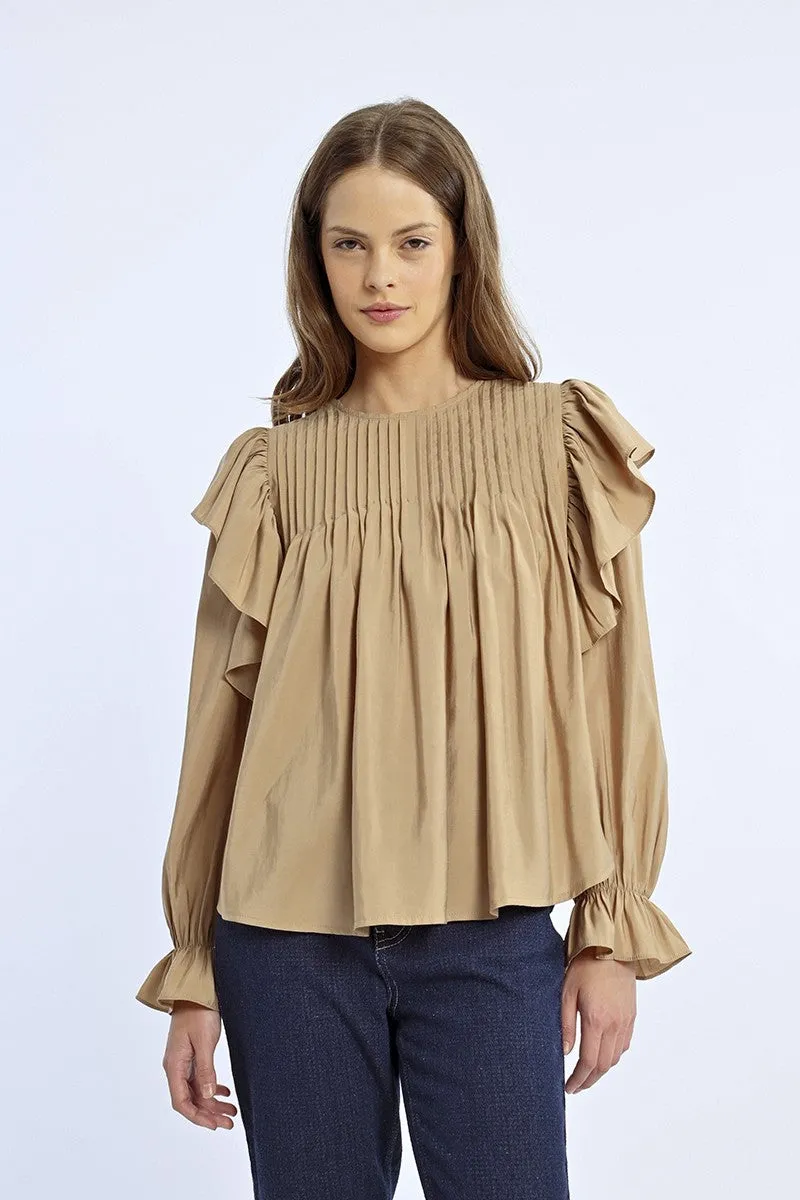 FLUID RUFFLED BLOUSE
