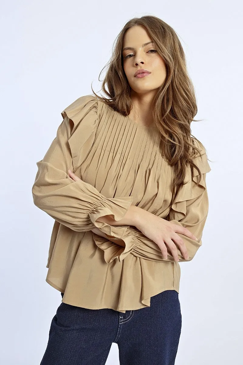 FLUID RUFFLED BLOUSE