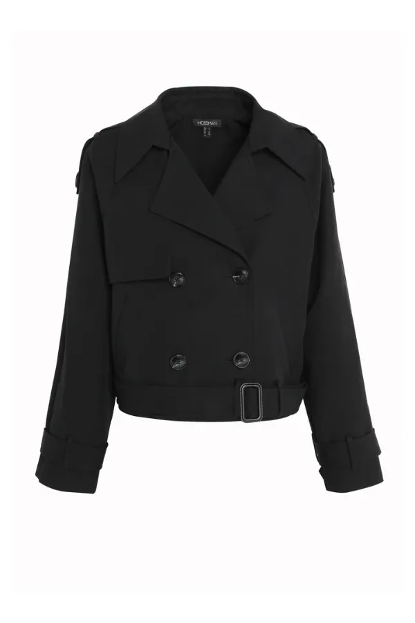 Franklin Cropped Trench Black
