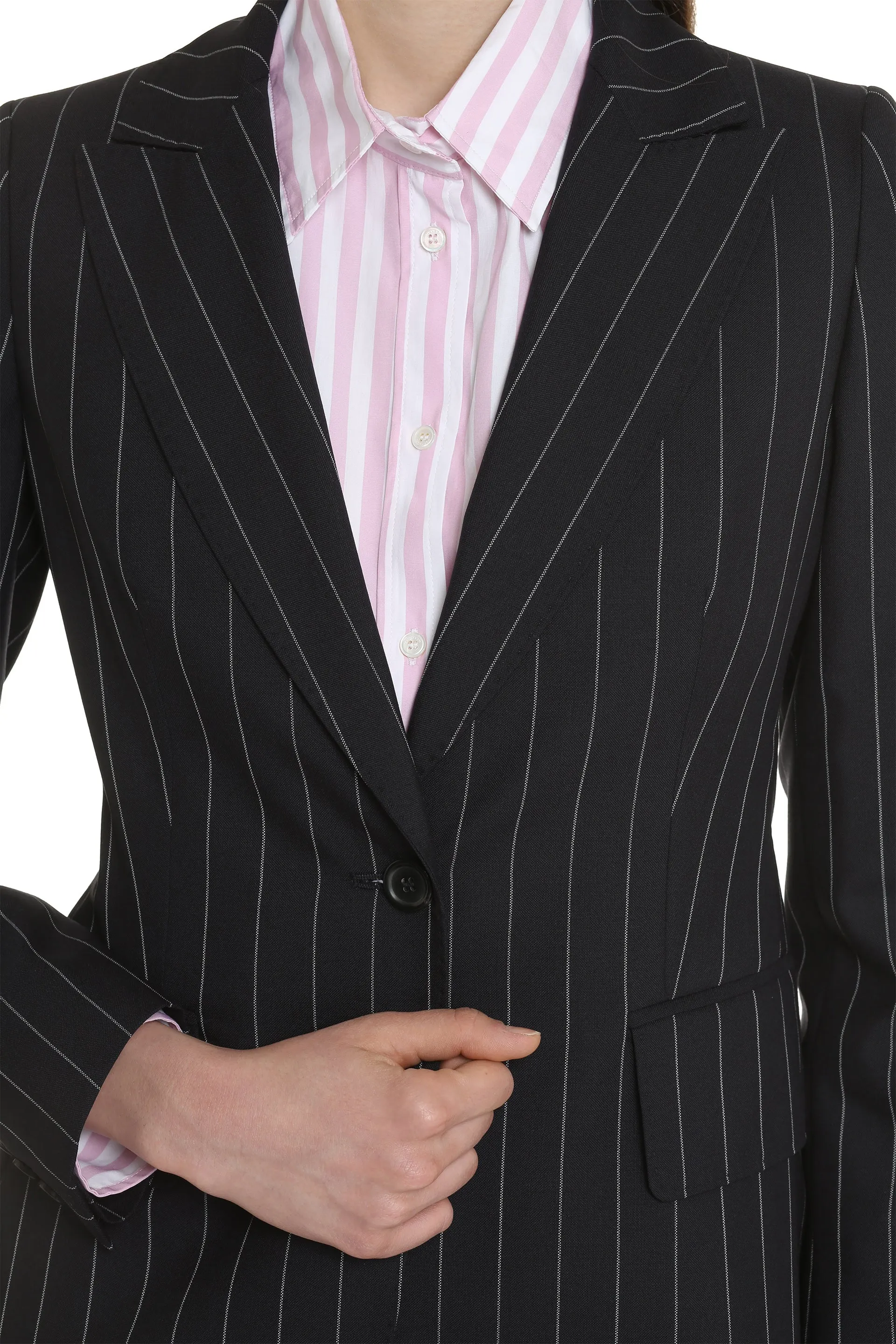 Galosce wool pinstripe blazer