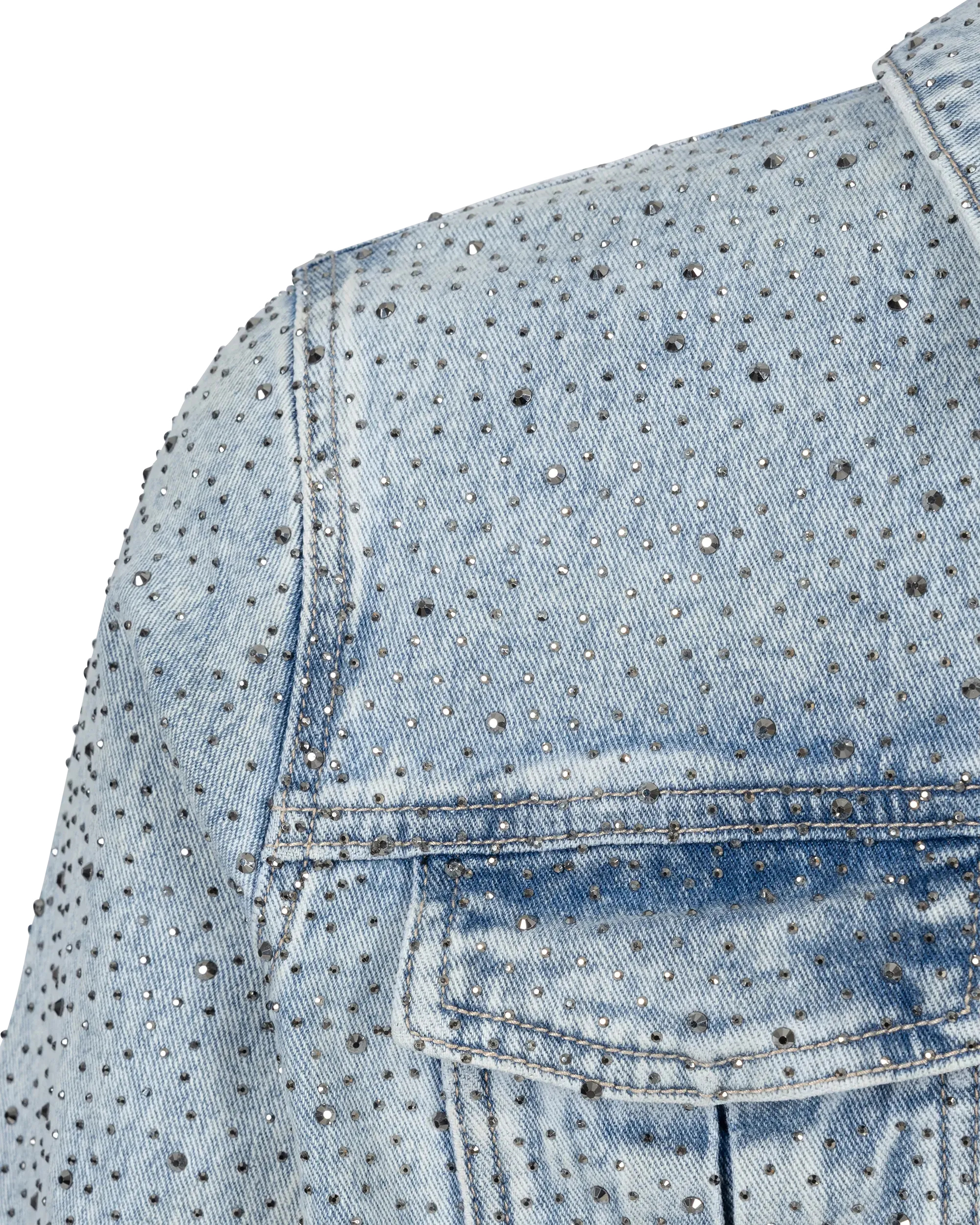 Generation Love Leona Crystal Denim Blazer