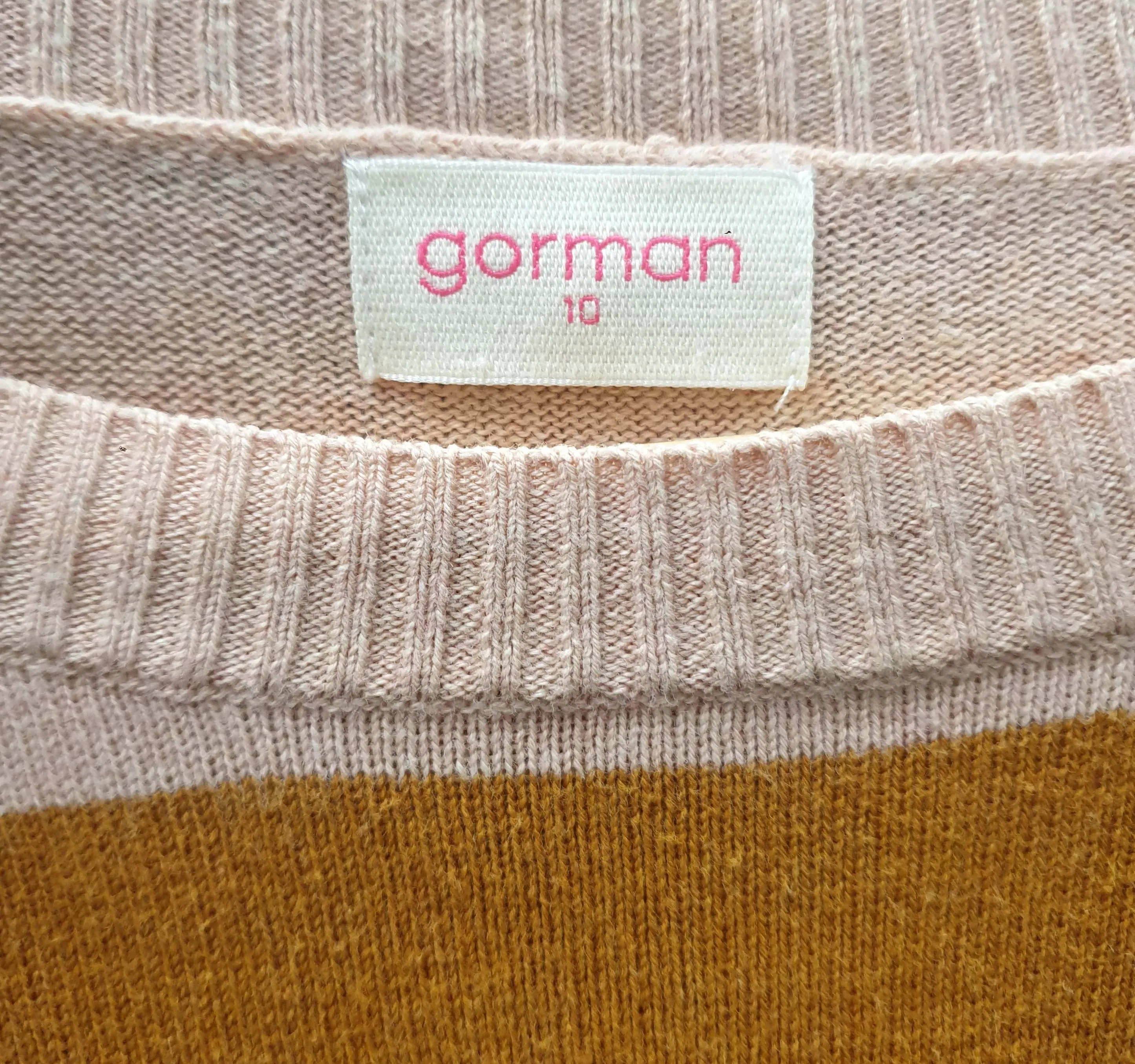 Gorman colourful striped 100% cotton jumper size 10