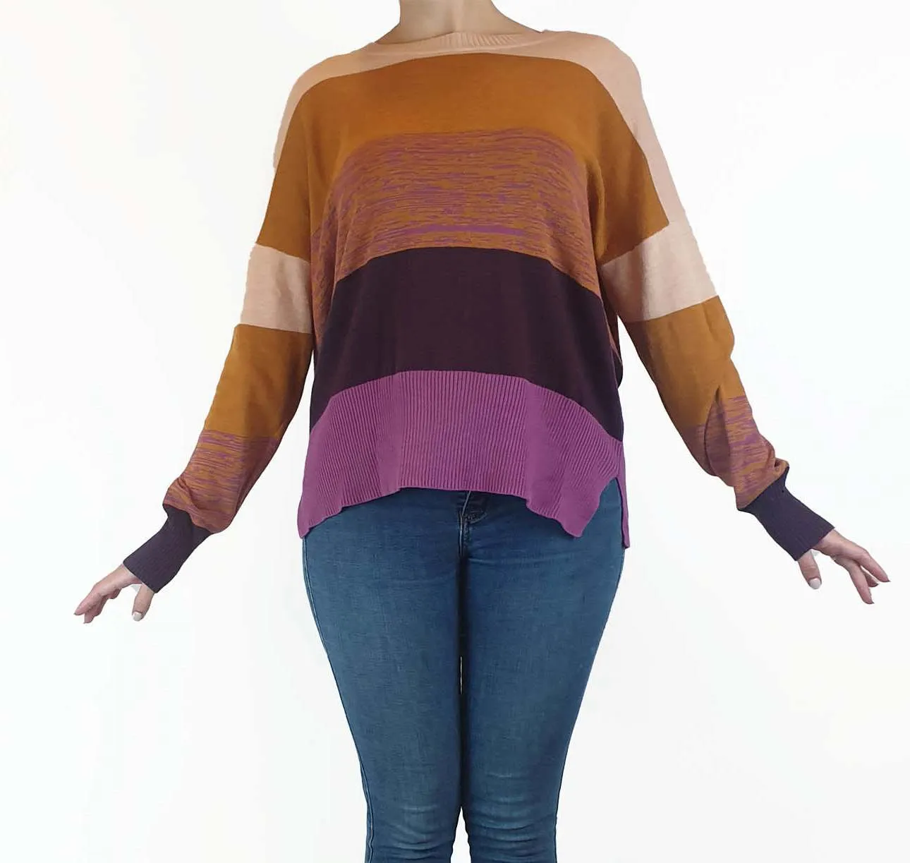 Gorman colourful striped 100% cotton jumper size 10