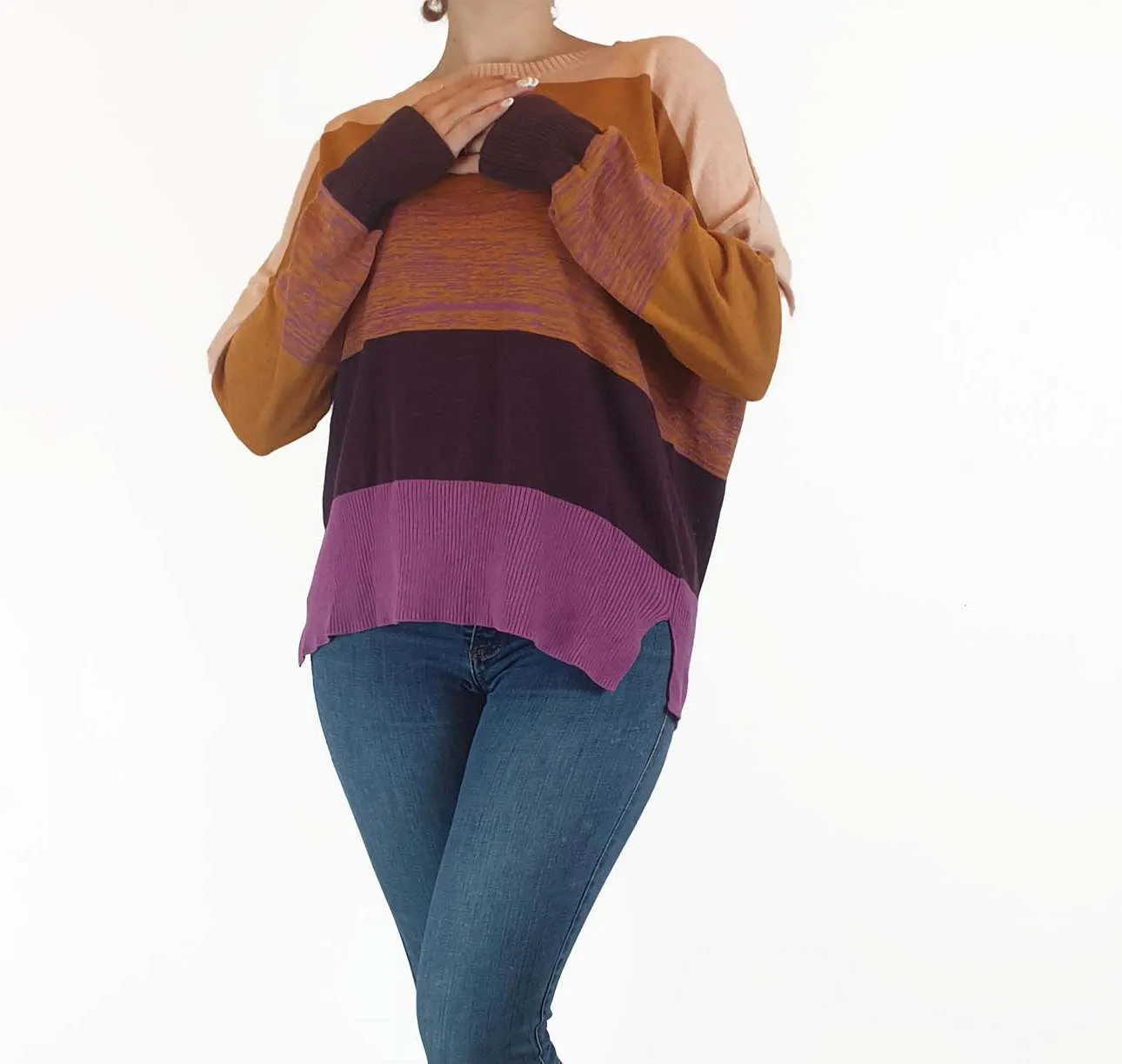 Gorman colourful striped 100% cotton jumper size 10
