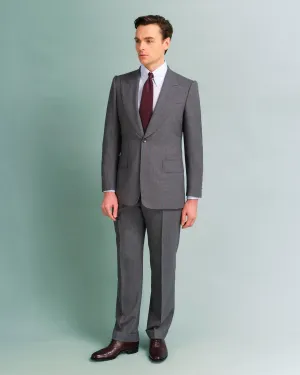 Grey and Red Pinstripe Suit