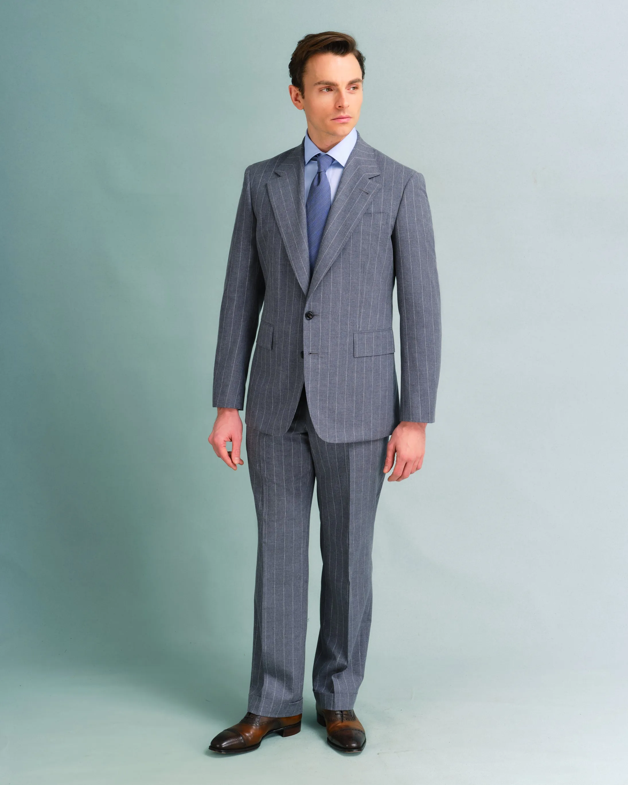 Grey Stripe Drape Suit