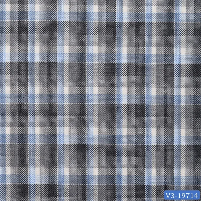 Grey with Blue & White Plaid Check Suit