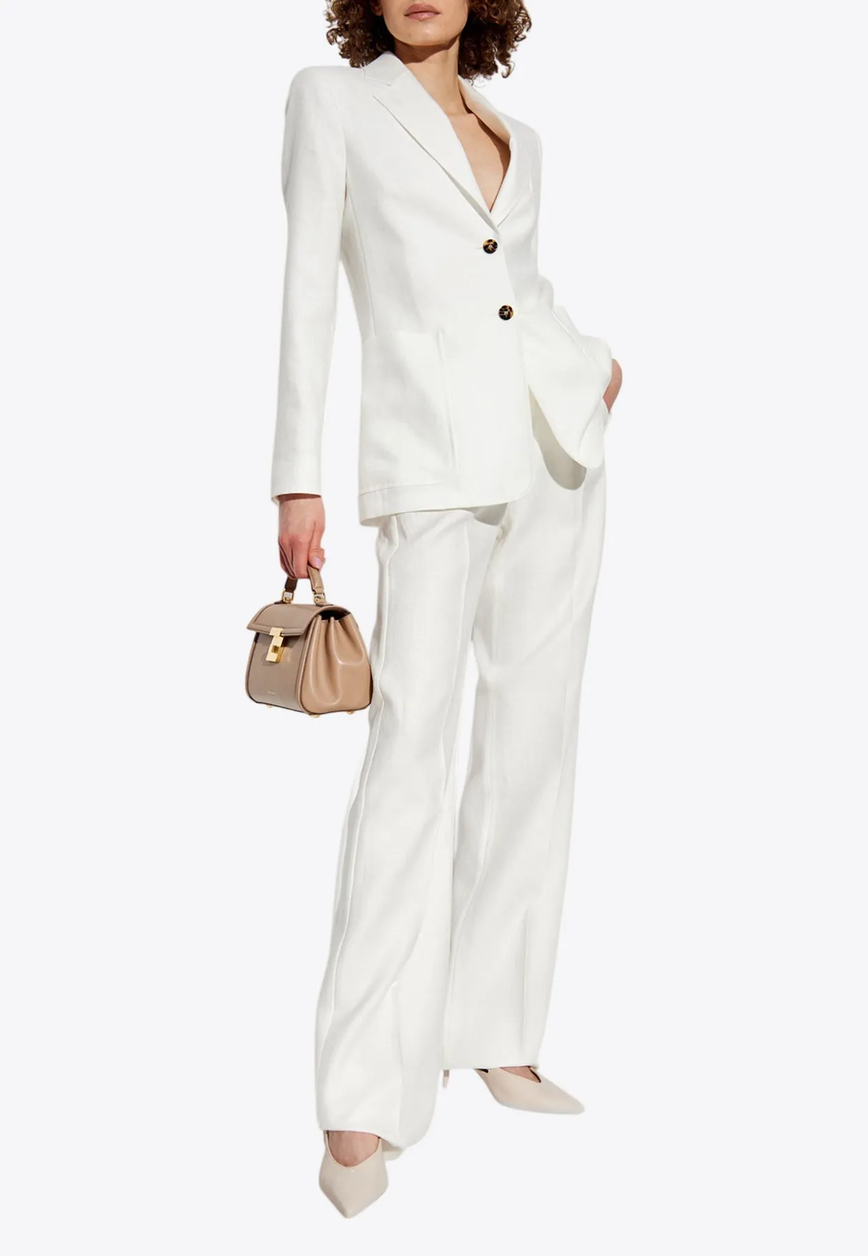 Guglia Single-Breasted Linen Blazer
