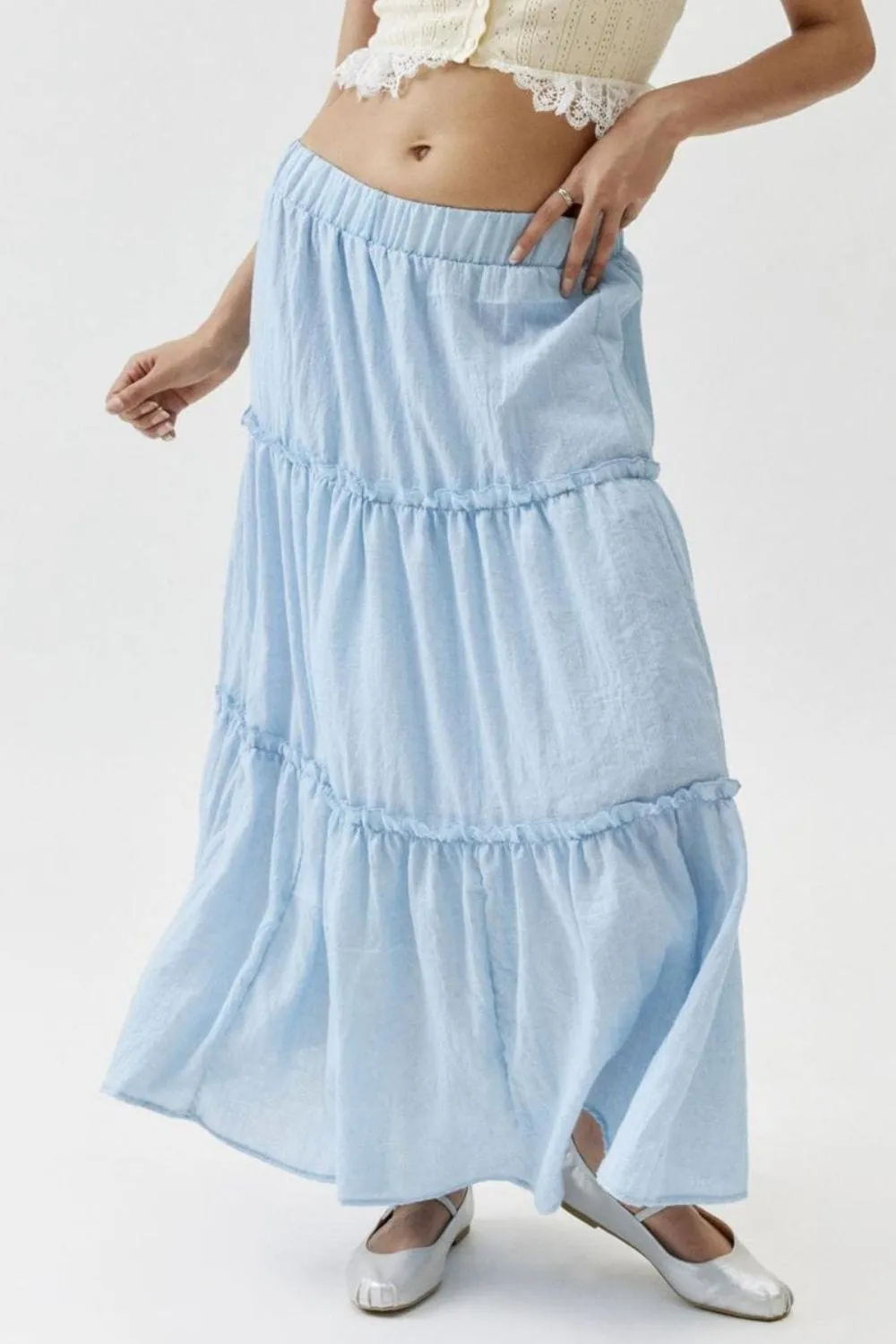 GYPSY - Elastic Waist Midi Skirt