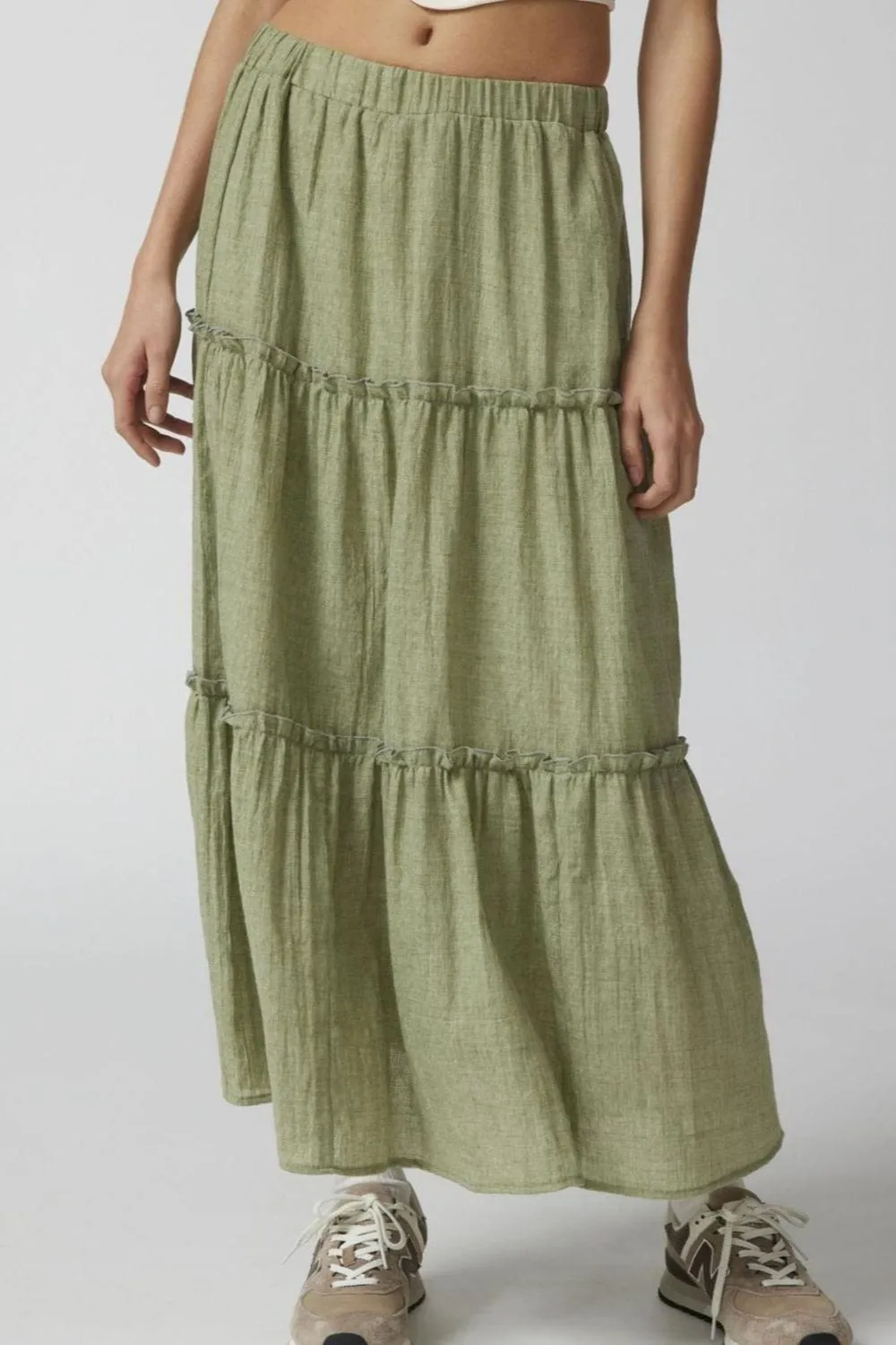 GYPSY - Elastic Waist Midi Skirt