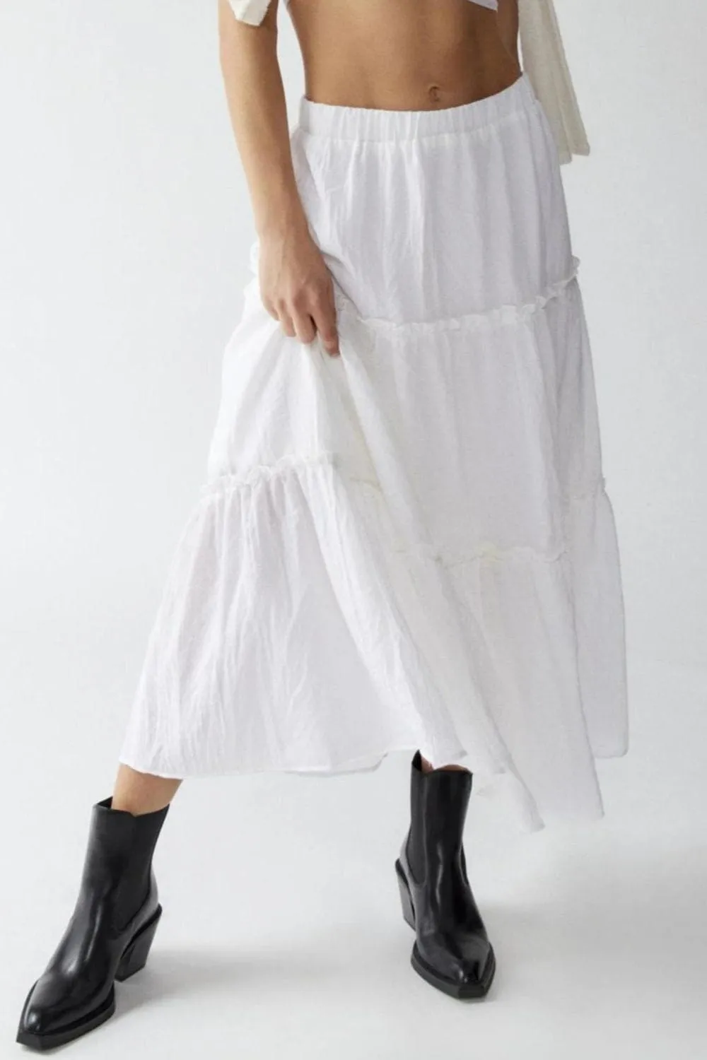 GYPSY - Elastic Waist Midi Skirt