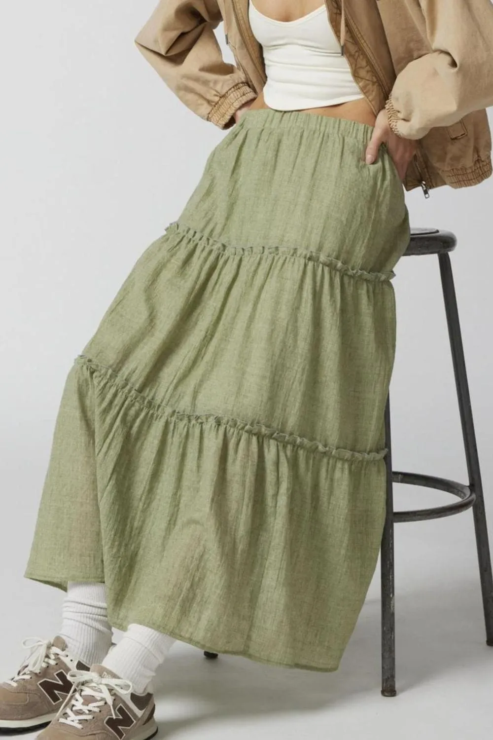 GYPSY - Elastic Waist Midi Skirt