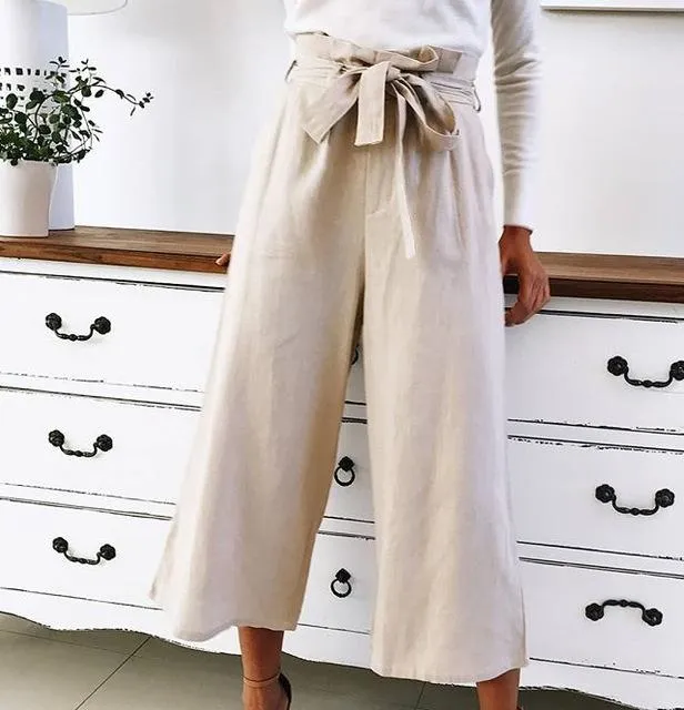 Haley - Wide-leg high-waisted pants