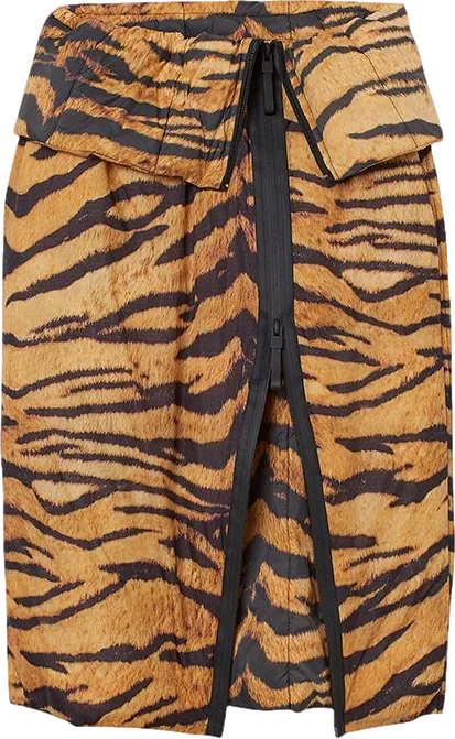 H&M Co-exist Vegan range Brown Padded Recycled Nylon Skirt UK XS