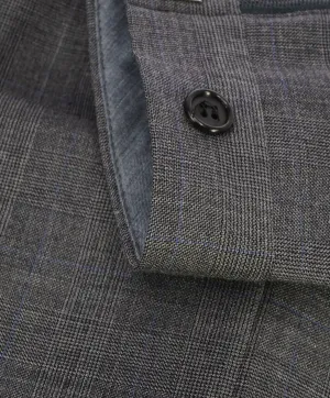 HICKEY FREEMAN - Prince of Wales Check Wool Flat Front Dress Pants - 32W