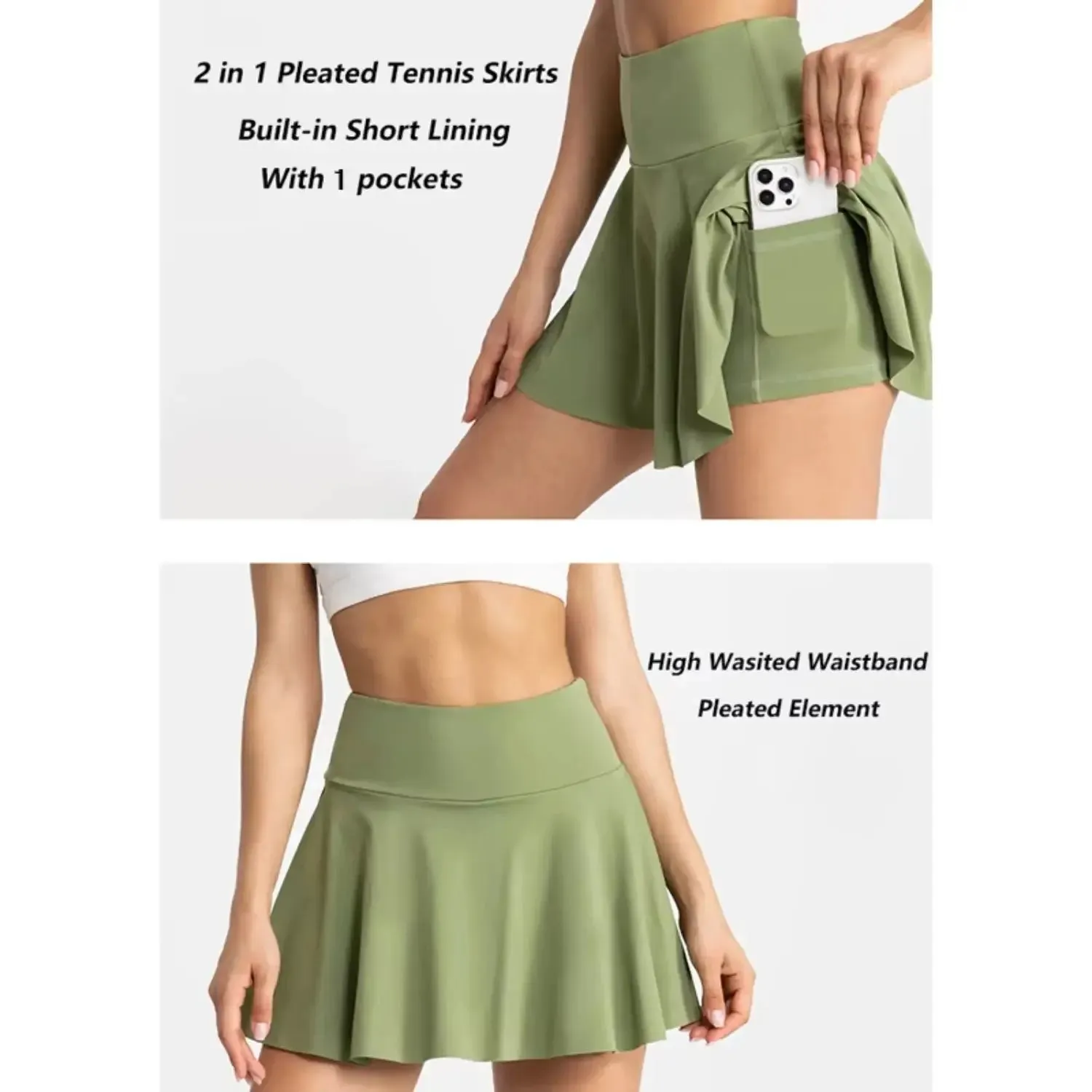 High Waisted Pleated Skirts