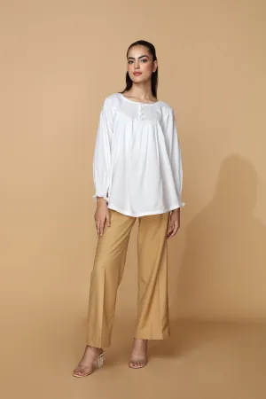 High-Waisted Pleated Trousers