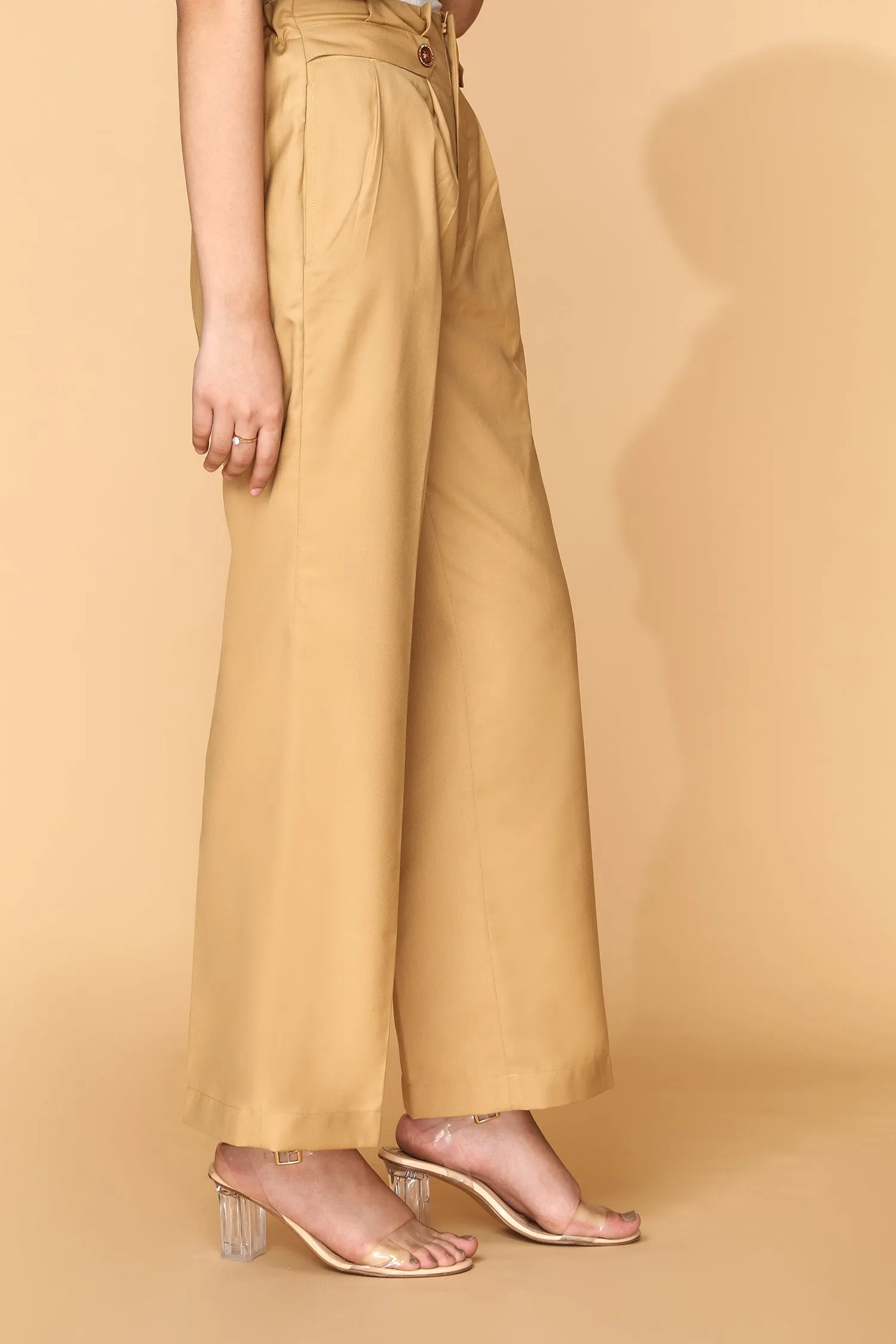 High-Waisted Pleated Trousers