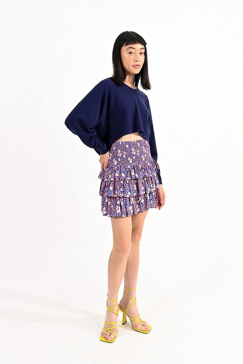 HIGH-WAISTED RUFFLED SKIRT