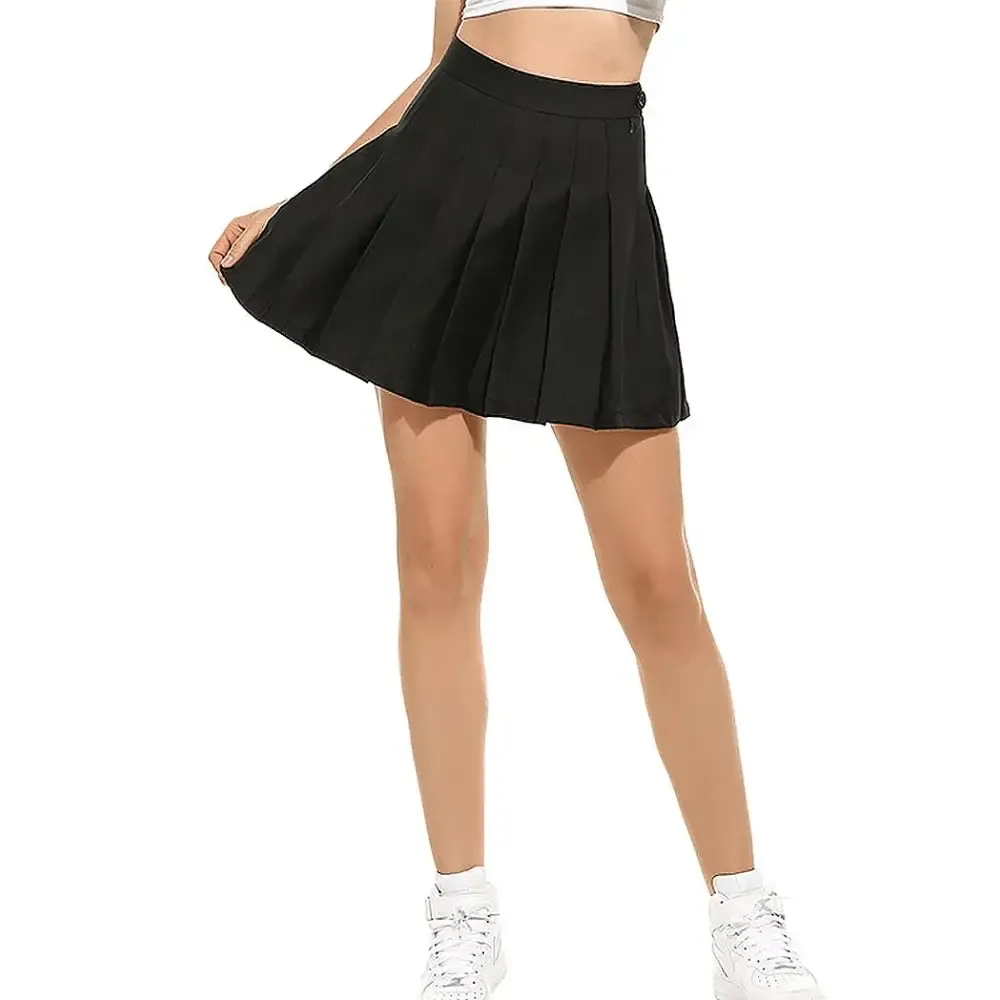 High Waisted Y2K Inner Skirt with Side Button and Zipper Closure