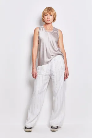honest white italian linen pant