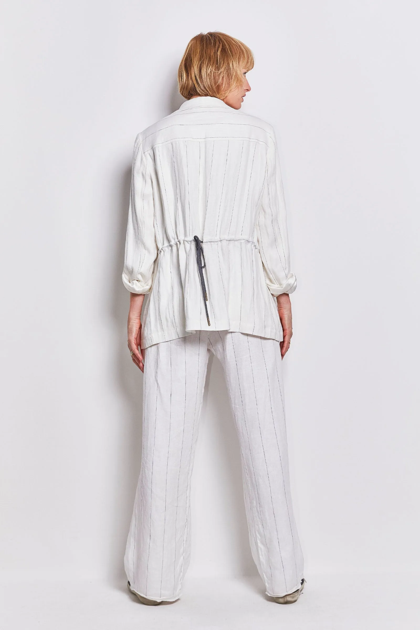 honest white italian linen pant