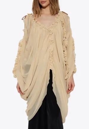 Illuminate Cold-Shoulder Draped Blouse