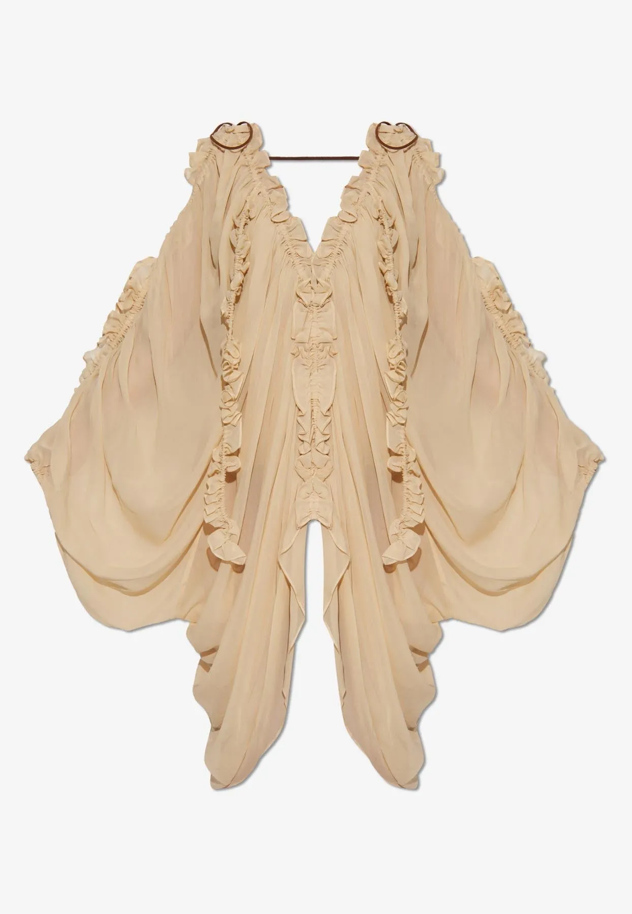 Illuminate Cold-Shoulder Draped Blouse