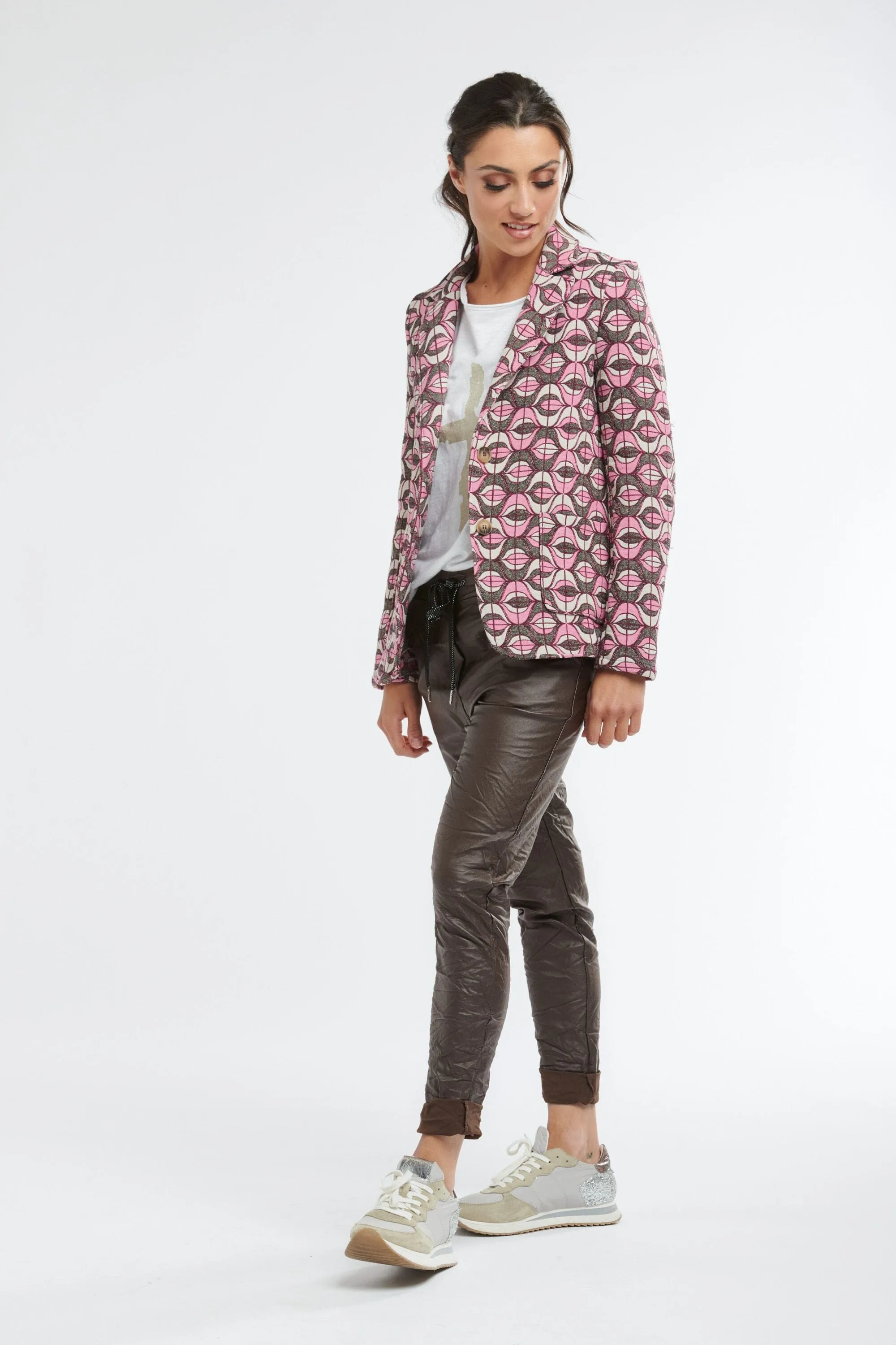 ITALIAN STAR Jacquard Lucille Jacket - Pink