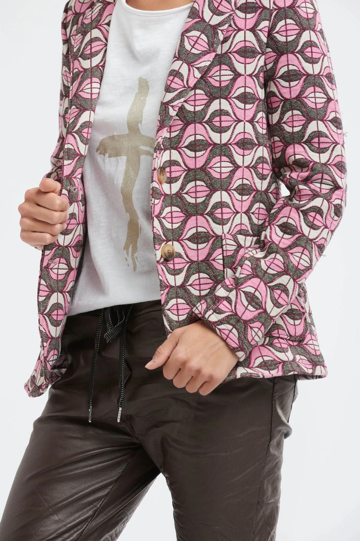 ITALIAN STAR Jacquard Lucille Jacket - Pink