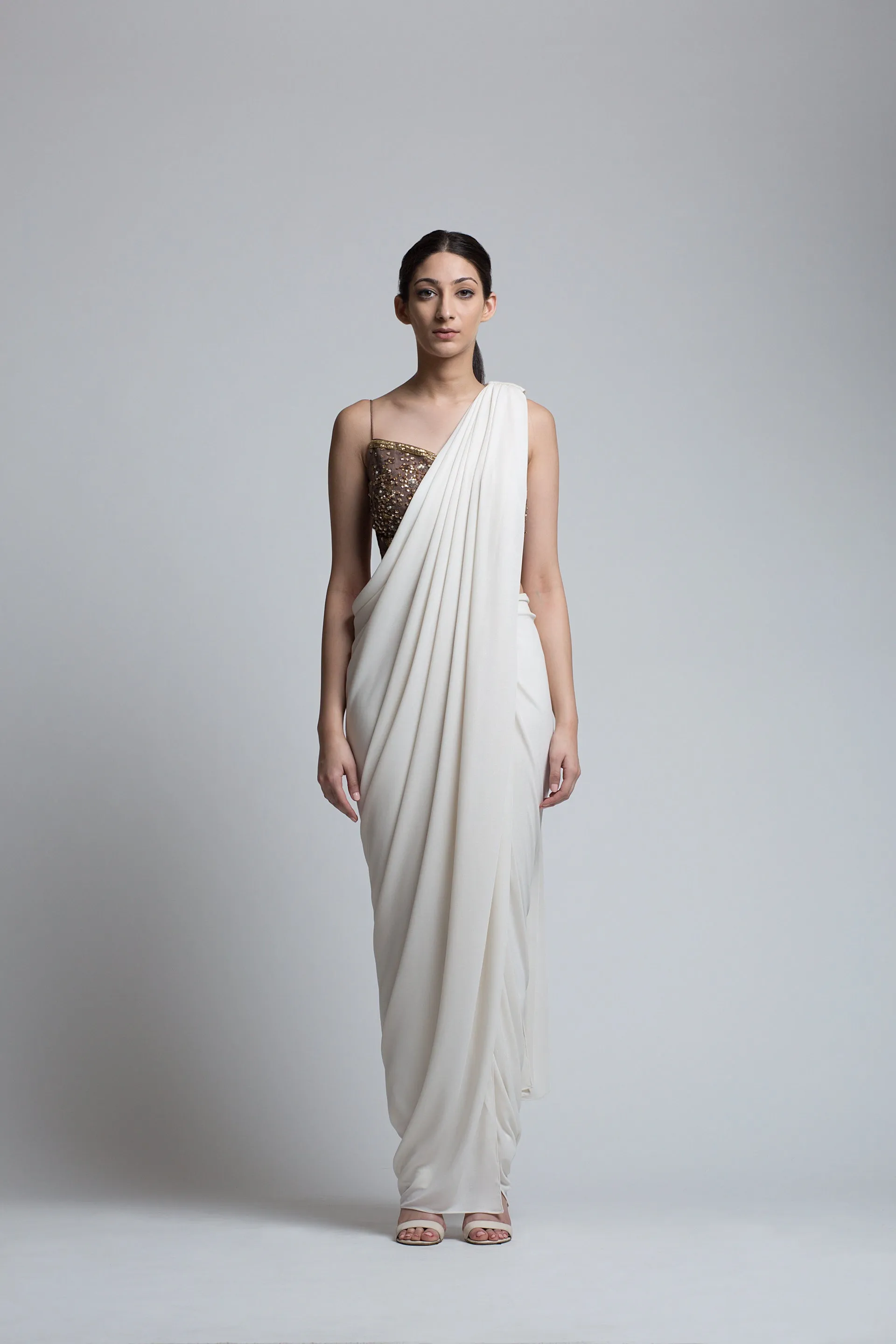 IVORY SARI DRAPE