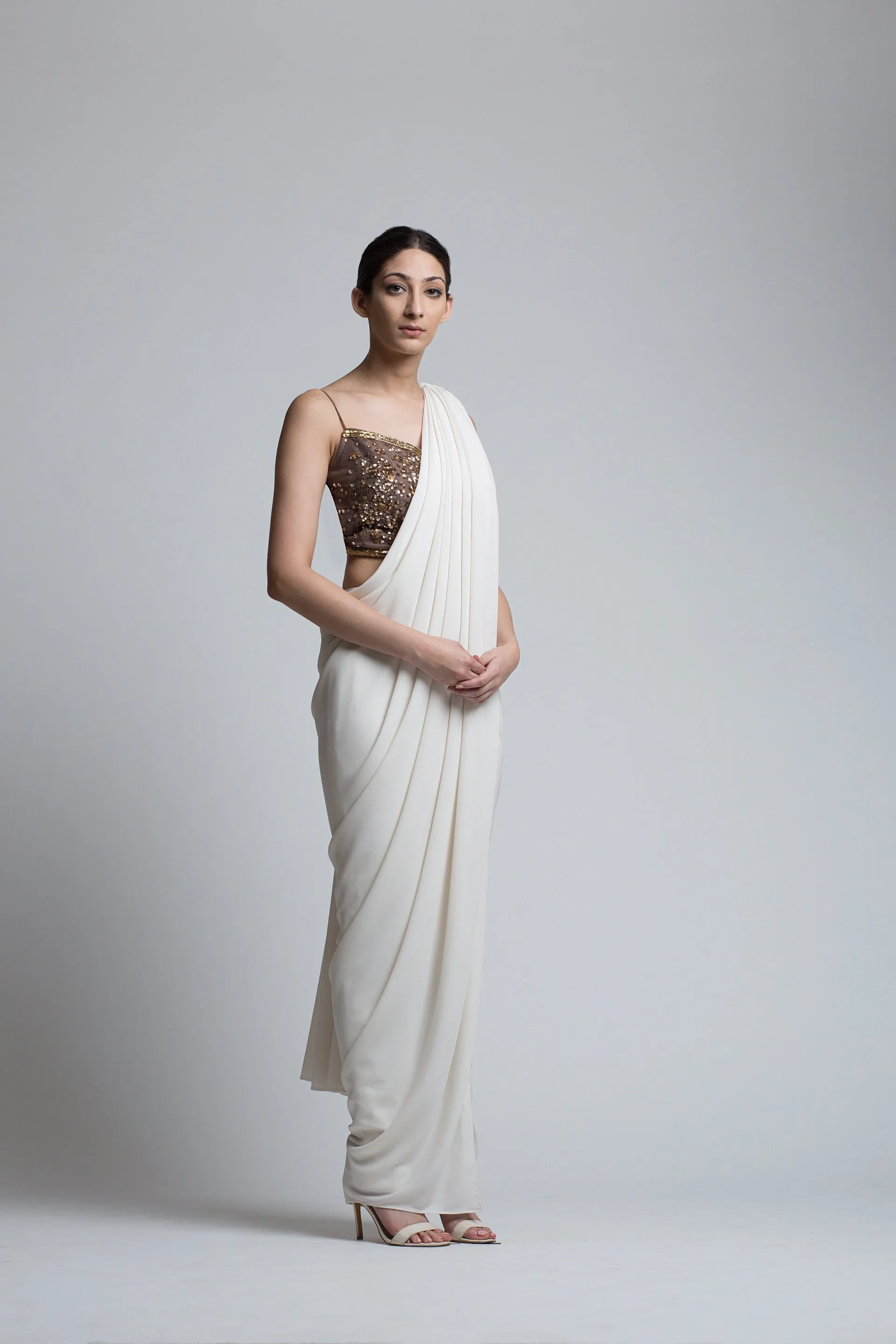 IVORY SARI DRAPE