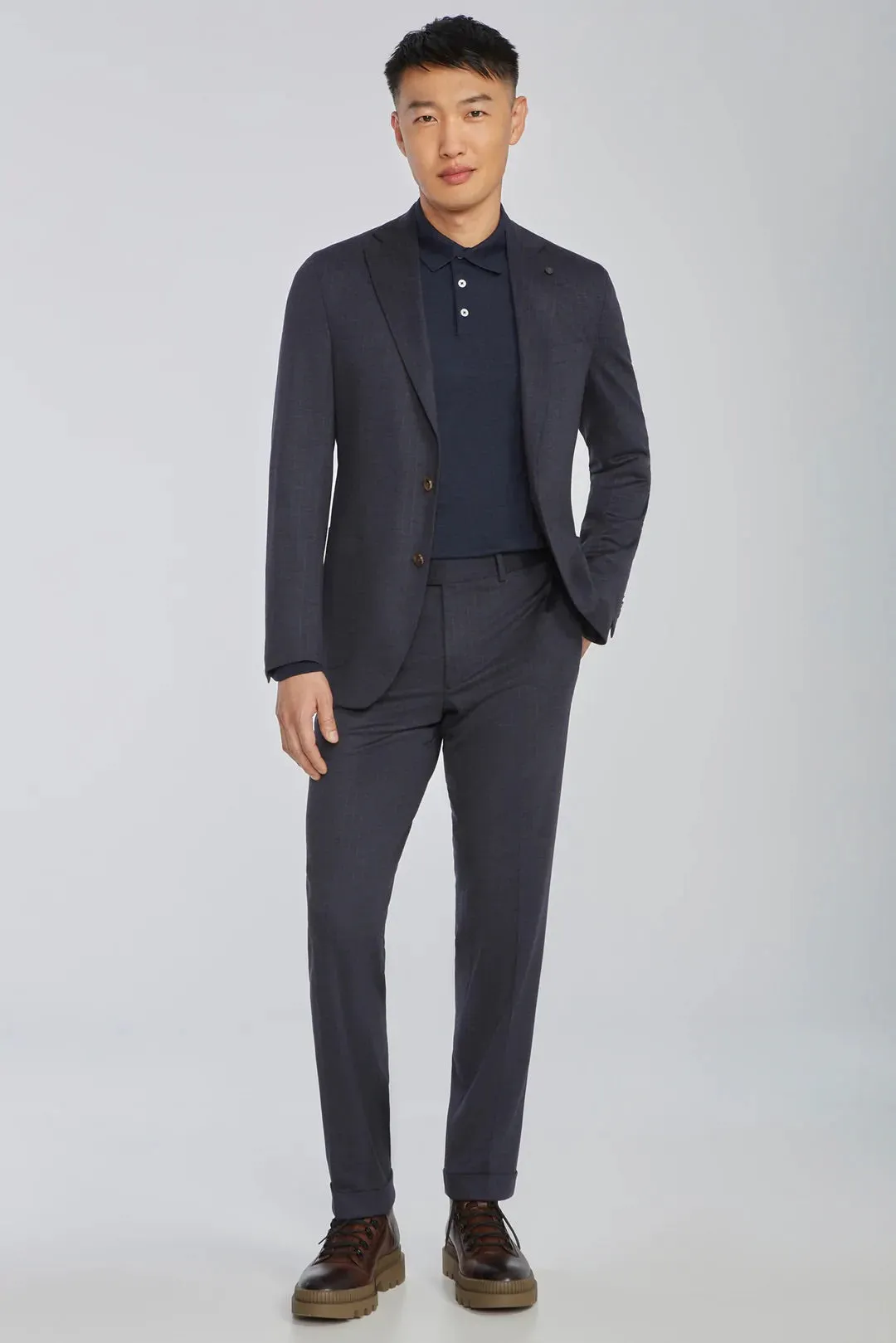 JACK VICTOR Stripe Hartford Knit Suit | Navy