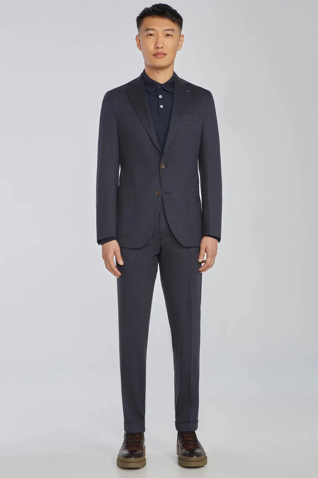 JACK VICTOR Stripe Hartford Knit Suit | Navy