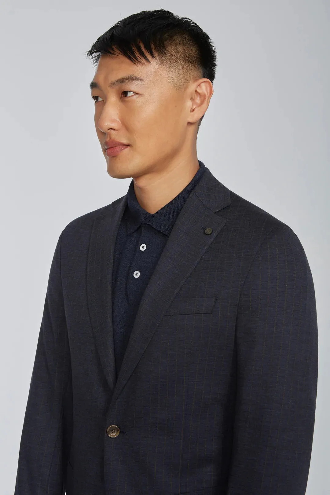 JACK VICTOR Stripe Hartford Knit Suit | Navy