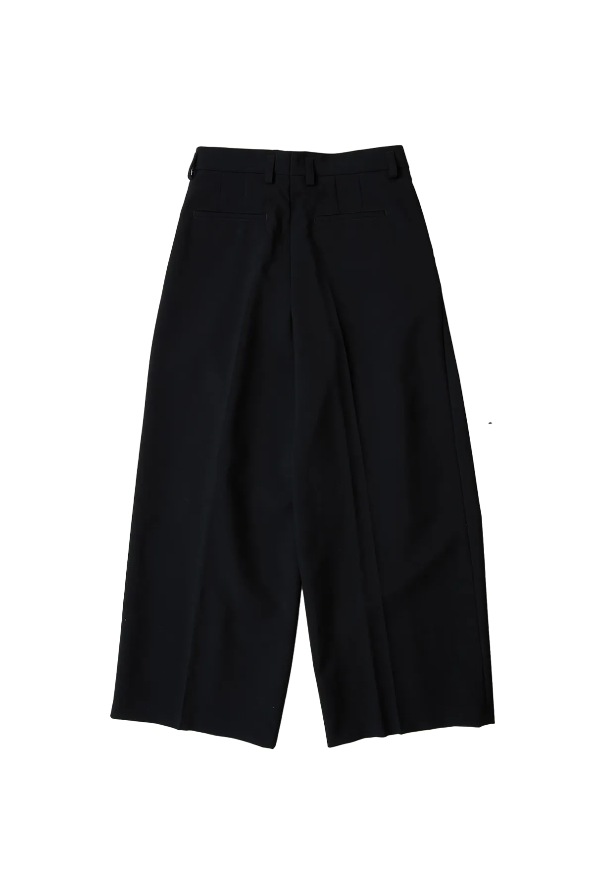 Jil Sander Wool Double Pleated Wide Leg Trousers Black
