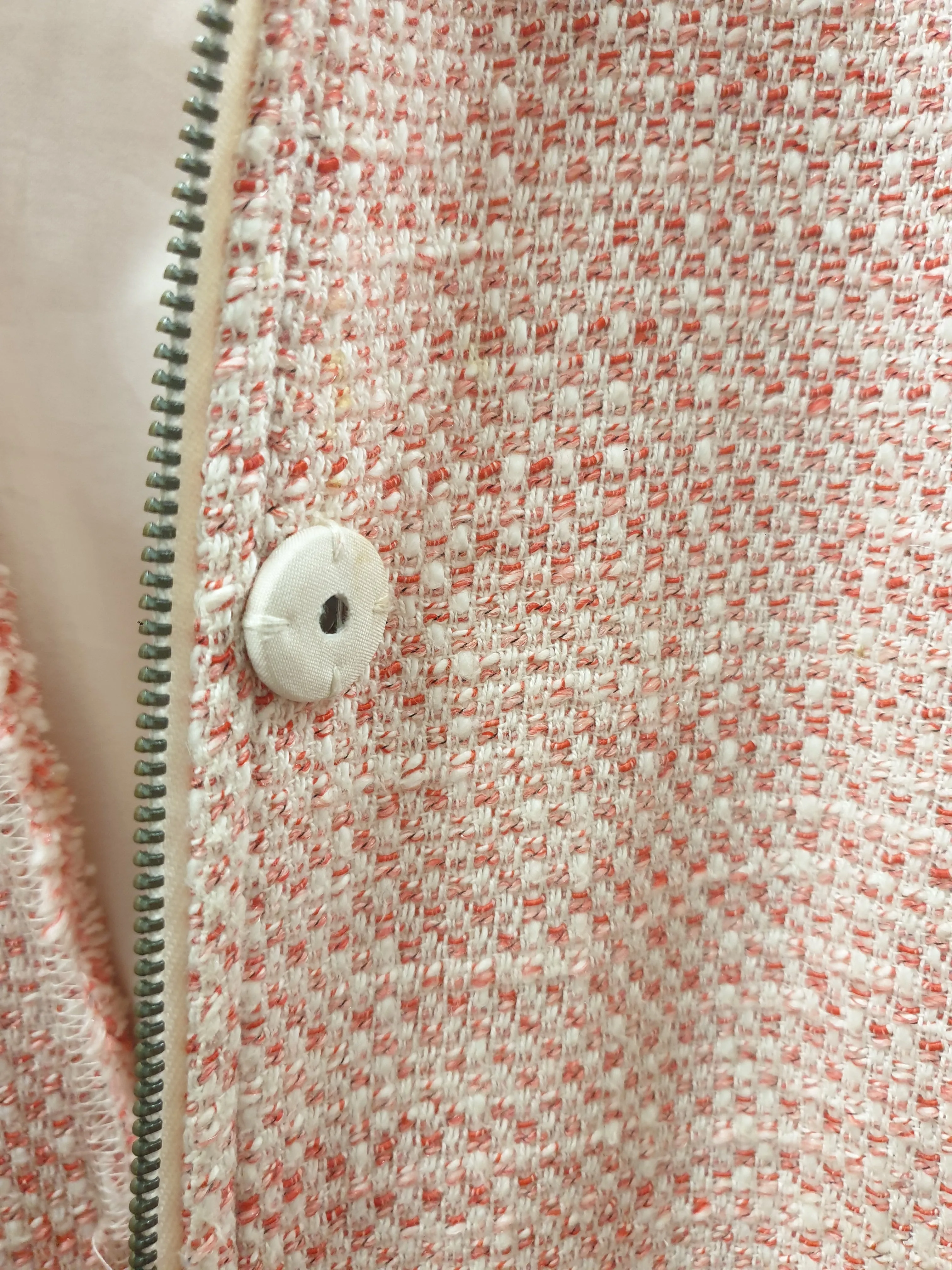 J.Jill red and white knit cotton jacket size M