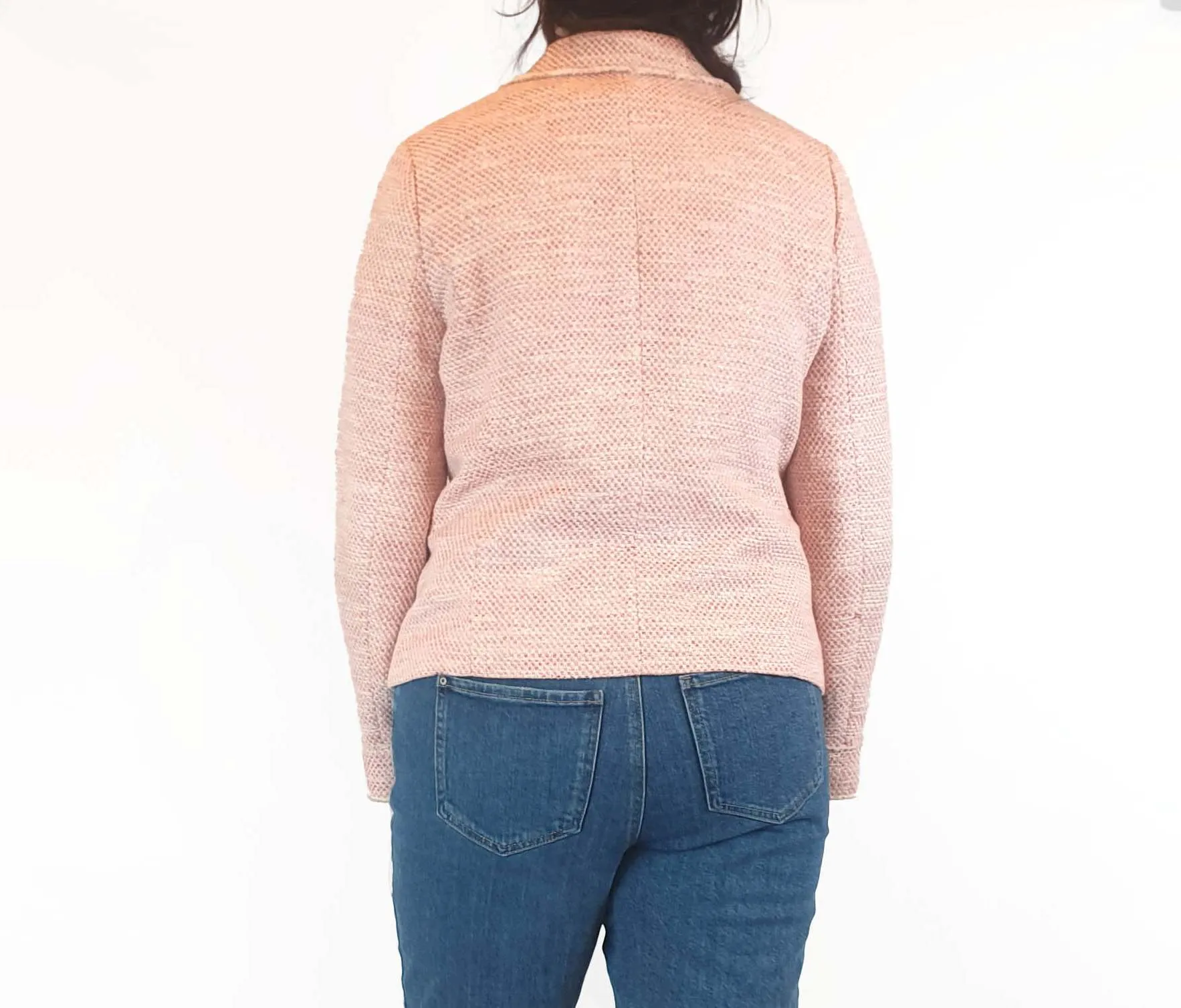 J.Jill red and white knit cotton jacket size M