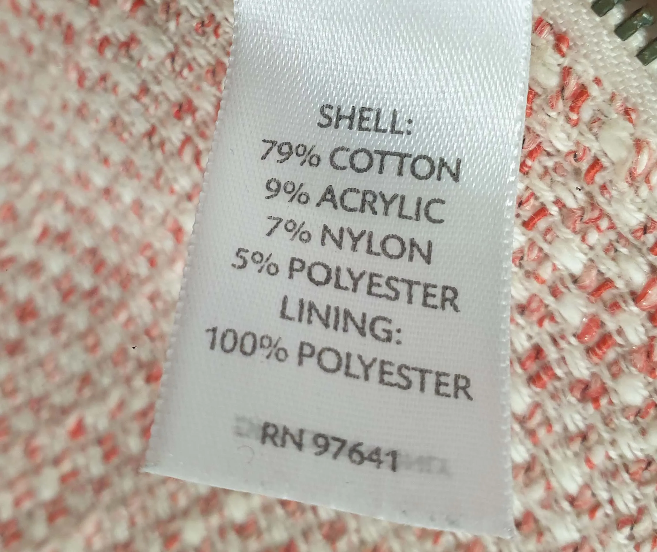J.Jill red and white knit cotton jacket size M
