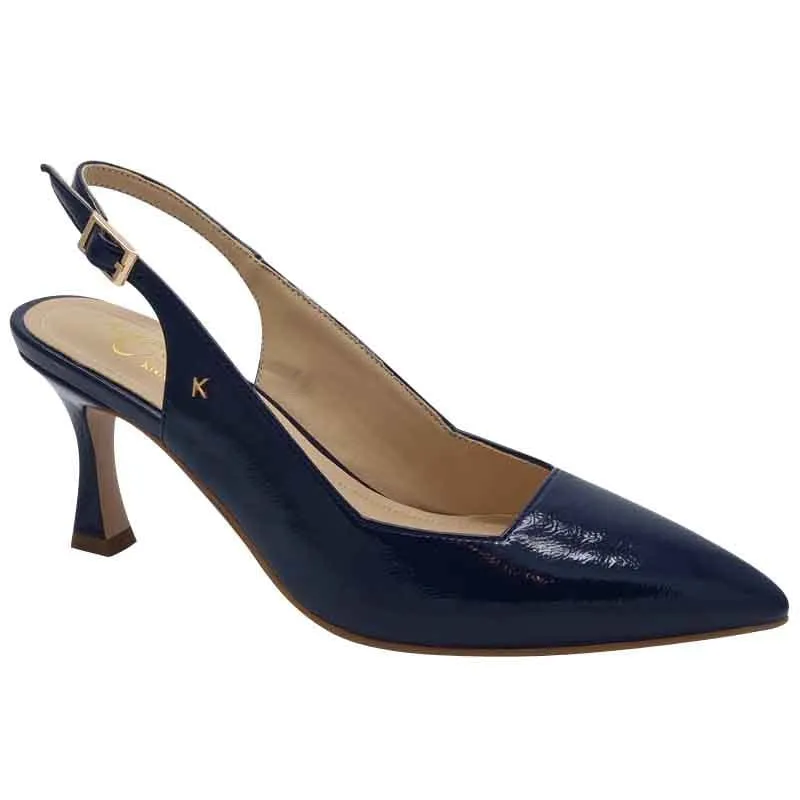 Kate Appleby Navy Patent Sling Back - Isleham