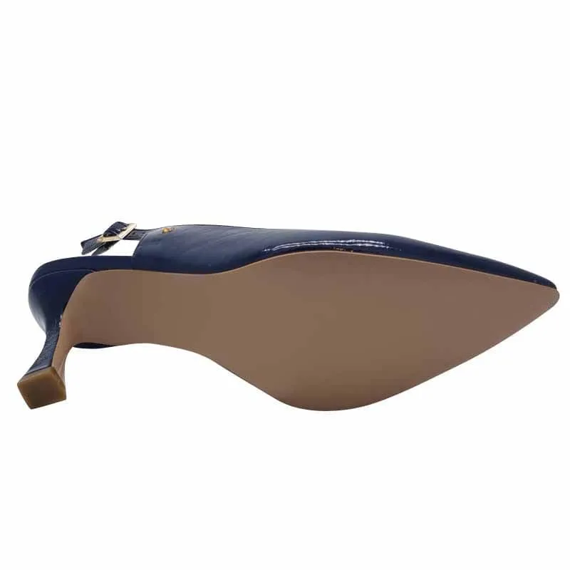 Kate Appleby Navy Patent Sling Back - Isleham