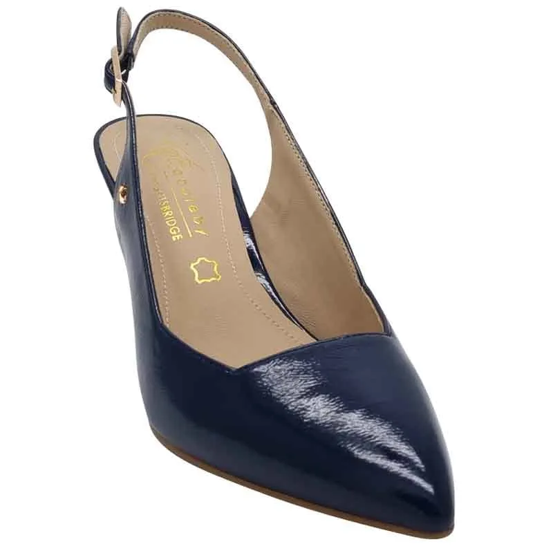 Kate Appleby Navy Patent Sling Back - Isleham