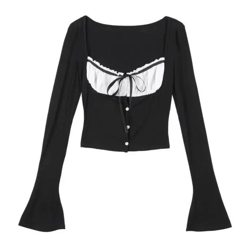 Kawaii Lolita Black Y2K 2 Piece Set