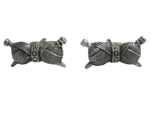 Knitting Wool Yarn Pendant Cufflinks