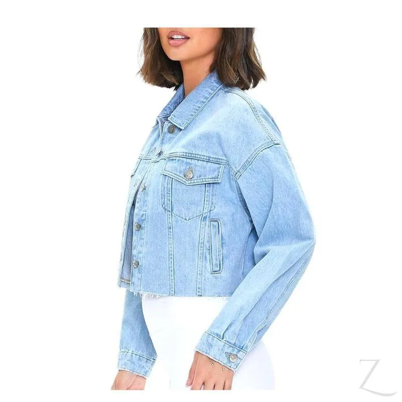 Ladies Super Strong Cropped Denim Jacket | Plain | "Fele"