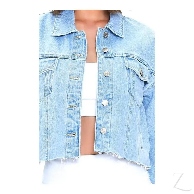 Ladies Super Strong Cropped Denim Jacket | Plain | "Fele"