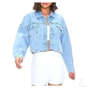Ladies Super Strong Cropped Denim Jacket | Plain | "Fele"