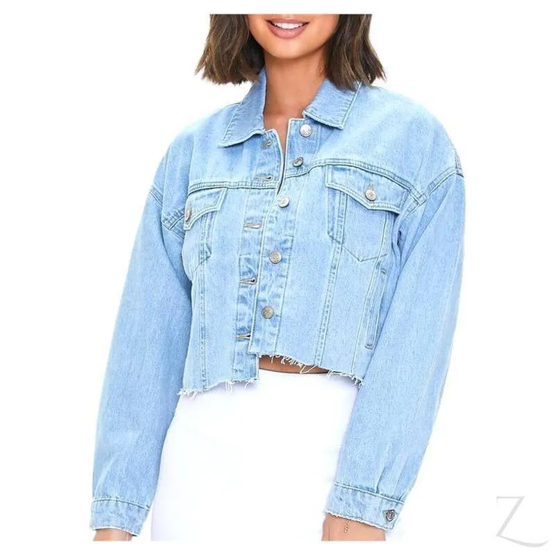 Ladies Super Strong Cropped Denim Jacket | Plain | "Fele"