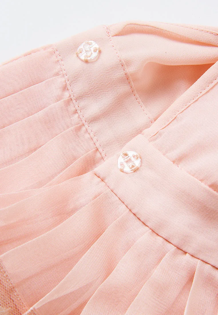 Lapel Ruffle-trim Chiffon Blouse