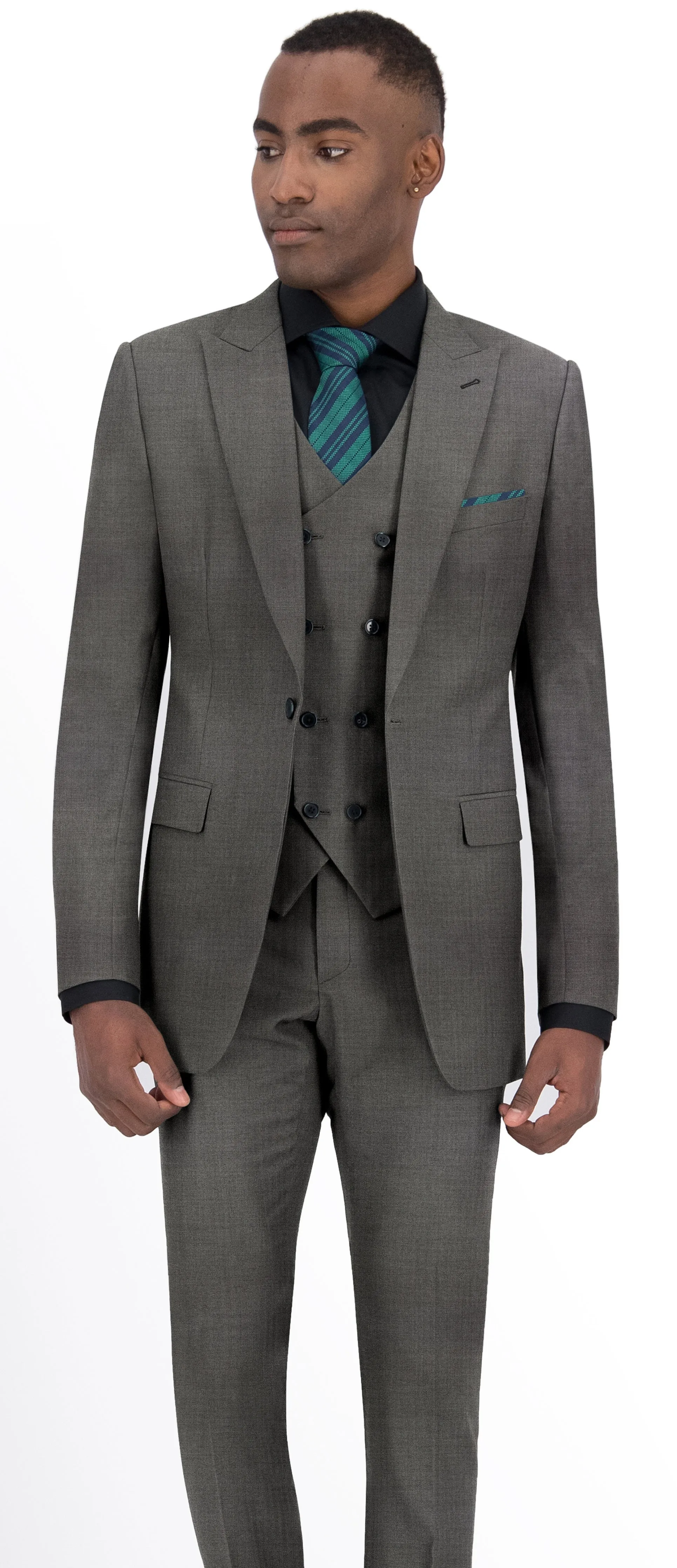 Lava Grey Texture Plain Suit